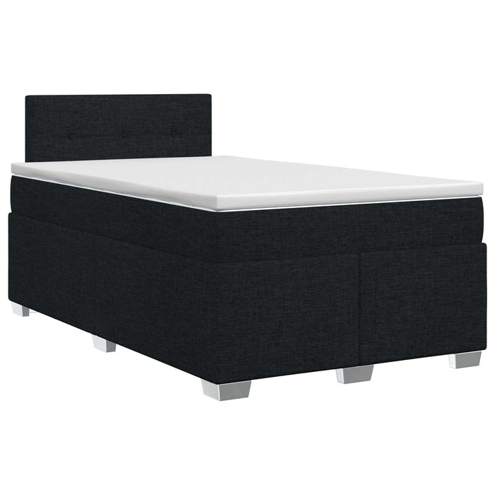 Pat boxspring cu saltea Negru 120 x 190 cm Țesătură WALTI
