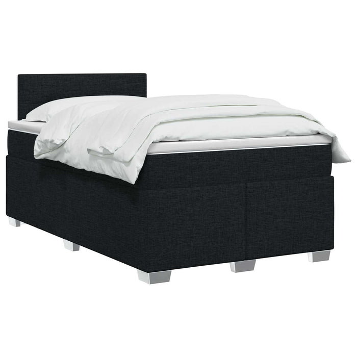 Pat boxspring cu saltea Negru 120 x 190 cm Țesătură WALTI