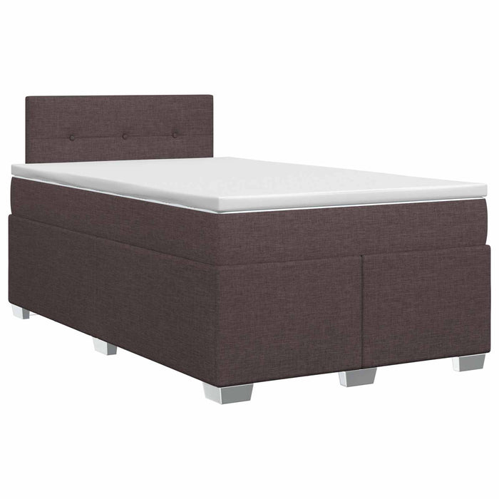 Pat boxspring cu saltea Maro închis 120 x 190 cm Țesătură WALTI