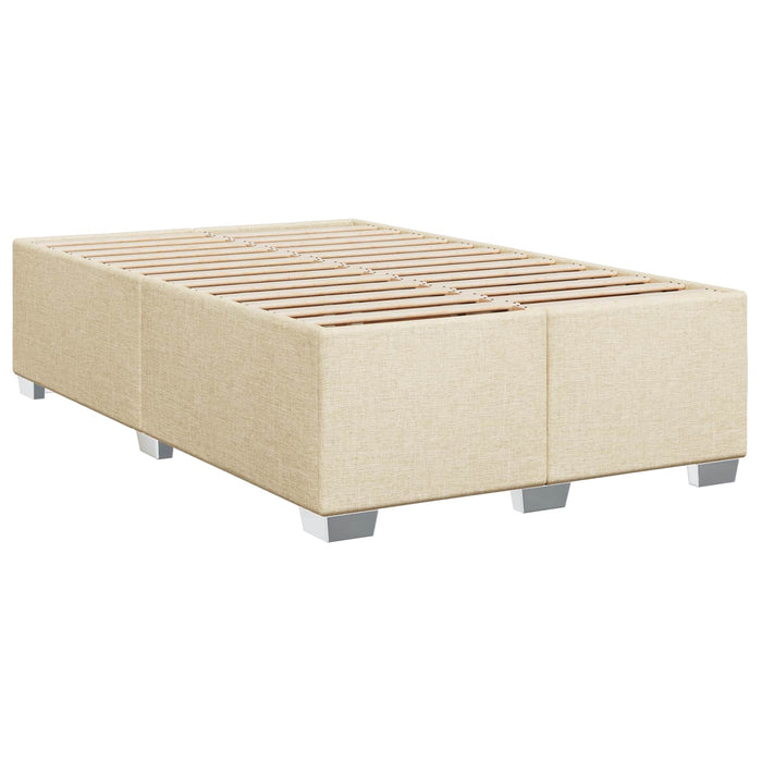 Pat boxspring cu saltea cu headboard Crem 120 x 190 cm Țesătură WALTI