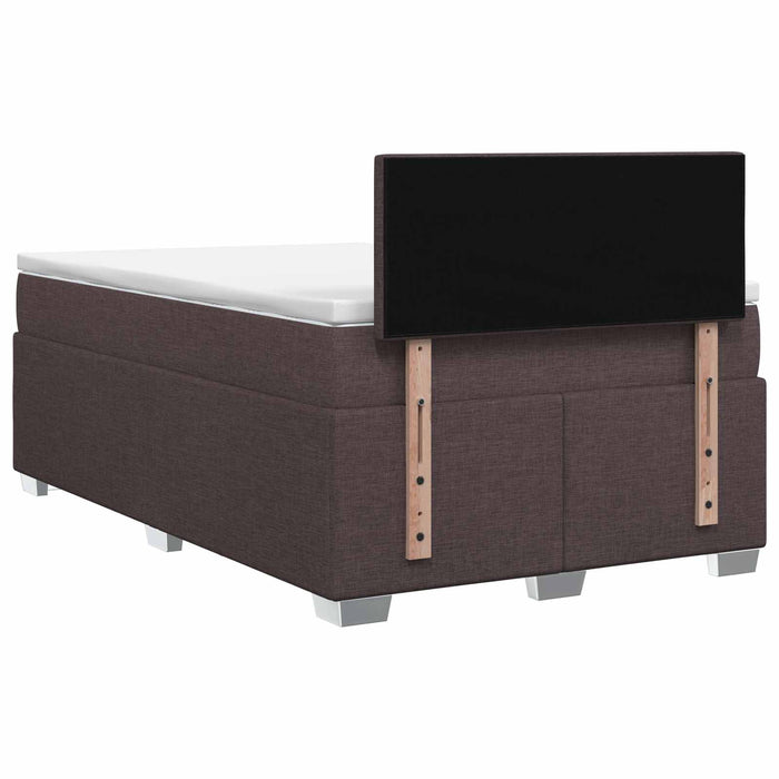 Pat boxspring cu saltea Maro închis 120 x 190 cm Țesătură WALTI