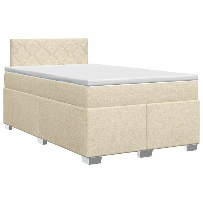 Pat boxspring cu saltea cu headboard Crem 120 x 190 cm Țesătură - WALTI WALTI
