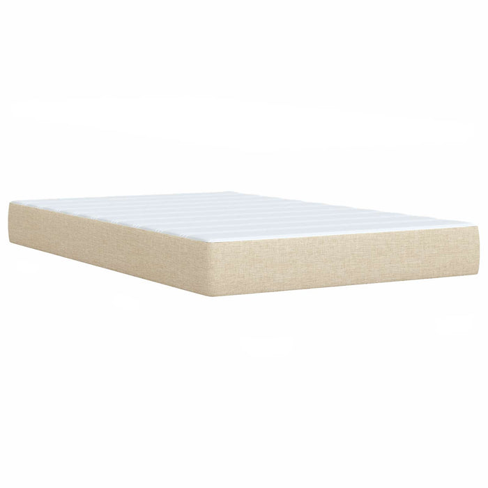 Pat boxspring cu saltea cu headboard Crem 120 x 190 cm Țesătură - WALTI WALTI