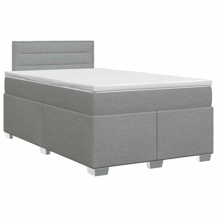 Pat boxspring cu saltea Gri deschis 120 x 200 cm Țesătură - WALTI WALTI
