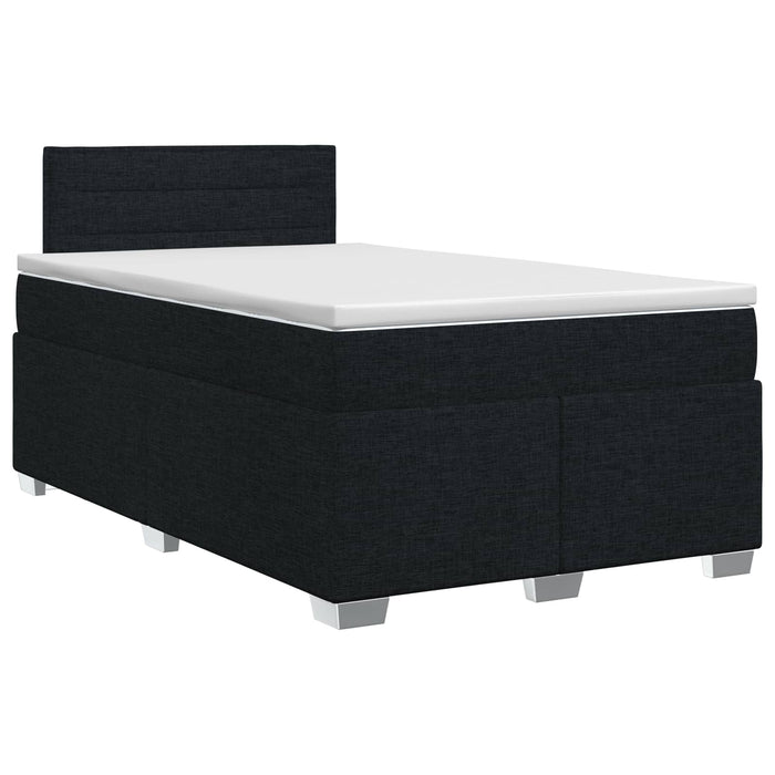 Pat boxspring cu saltea Negru 120 x 200 cm Țesătură WALTI