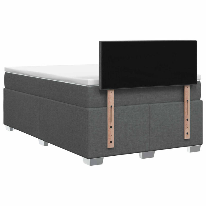 Pat boxspring cu saltea Gri închis 120 x 200 cm Țesătură WALTI