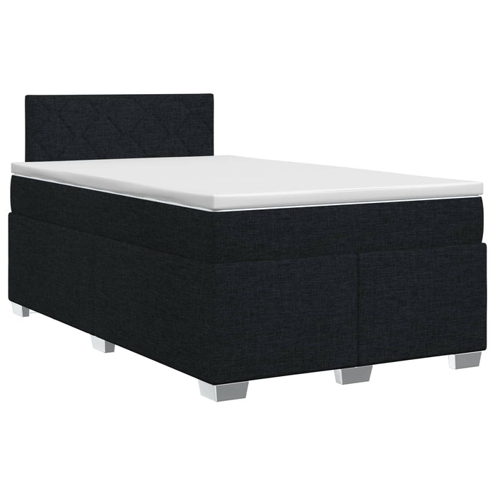Pat boxspring cu saltea Negru 120 x 200 cm Țesătură WALTI