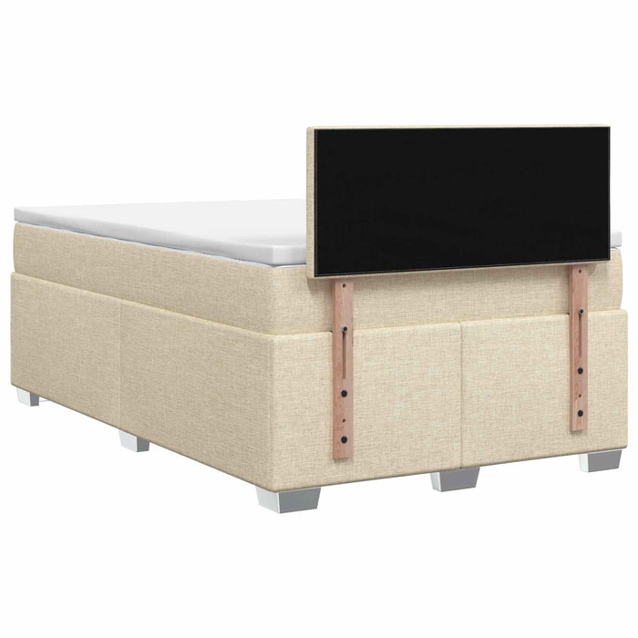 Pat boxspring cu saltea cu headboard Crem 120 x 200 cm Țesătură WALTI