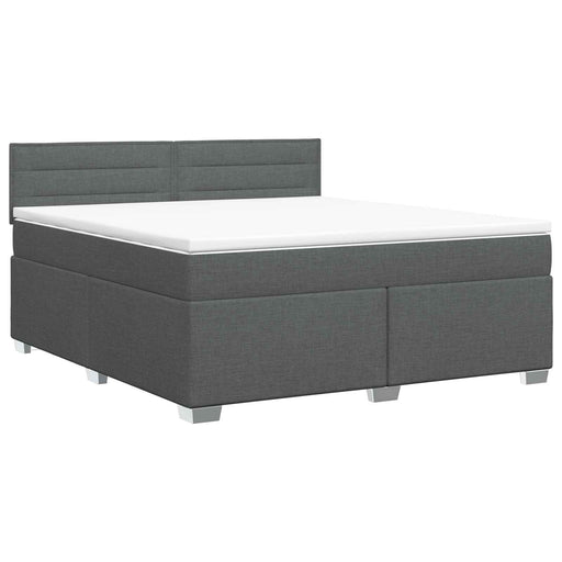Pat boxspring cu saltea Gri închis 140 x 190 cm Țesătură - WALTI WALTI