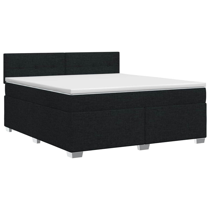 Pat boxspring cu saltea Negru 140 x 190 cm Țesătură - WALTI WALTI