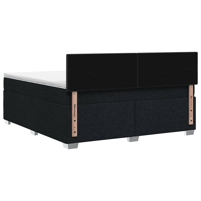 Pat boxspring cu saltea Negru 140 x 190 cm Țesătură WALTI