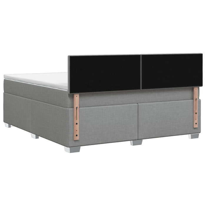 Pat boxspring cu saltea Gri deschis 140 x 200 cm Țesătură - WALTI WALTI