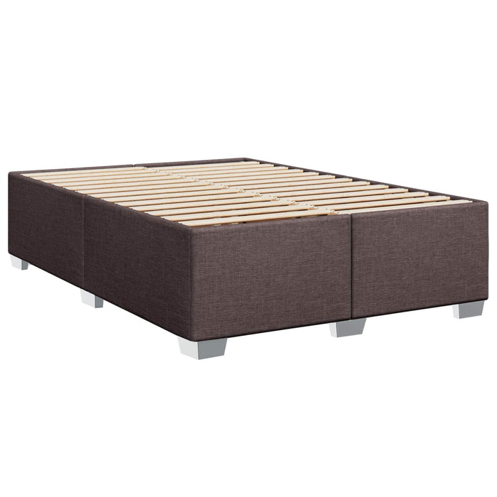Pat boxspring cu saltea Maro închis 140 x 200 cm Țesătură WALTI