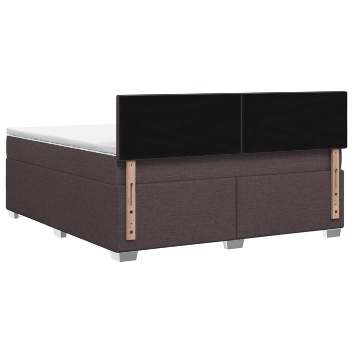 Pat boxspring cu saltea Maro închis 140 x 200 cm Țesătură WALTI