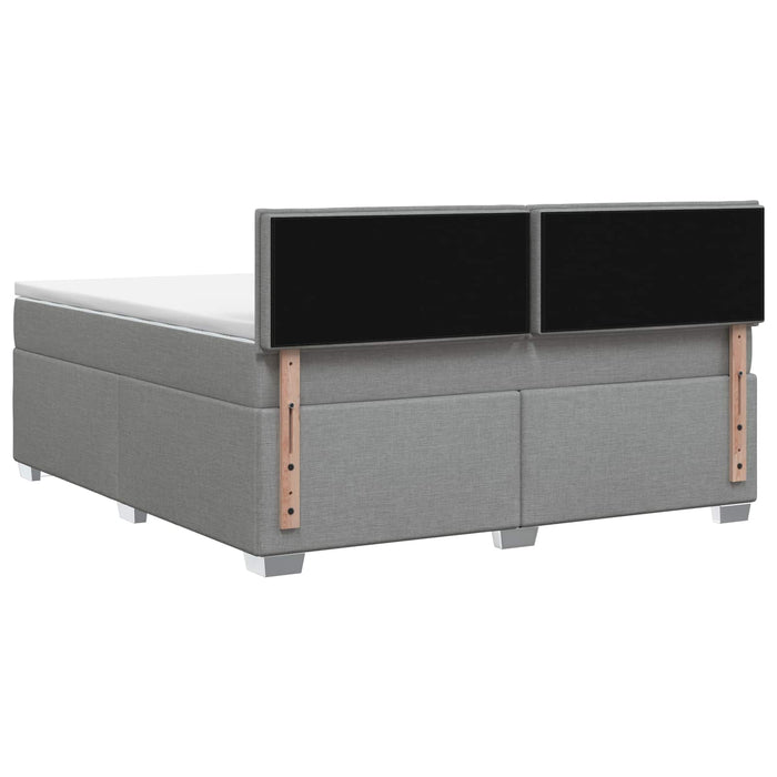 Pat boxspring cu saltea Gri deschis 160 x 200 cm Țesătură - WALTI WALTI