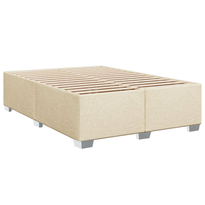 Pat boxspring cu saltea cu headboard Crem 160 x 200 cm Țesătură WALTI