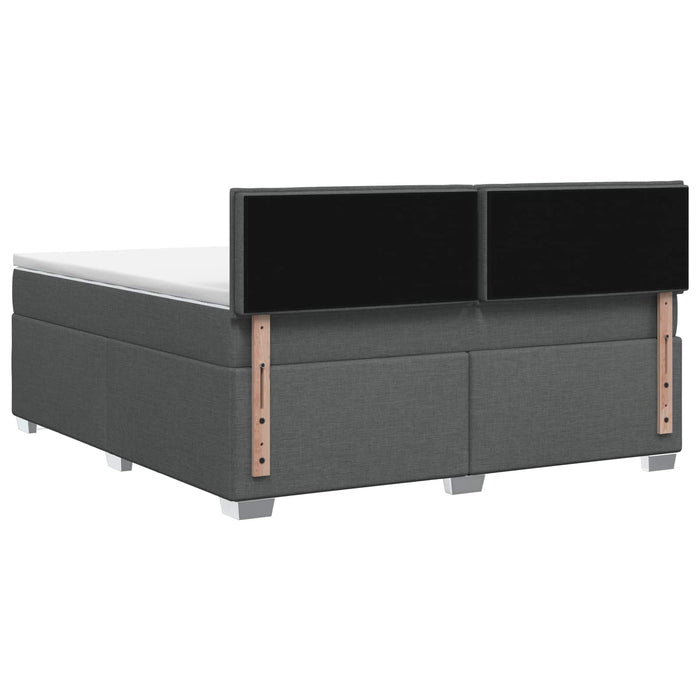 Pat boxspring cu saltea Gri închis 180 x 200 cm Țesătură WALTI