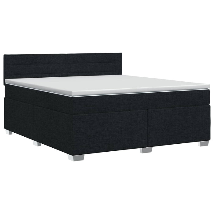 Pat boxspring cu saltea Negru 180 x 200 cm Țesătură - WALTI WALTI