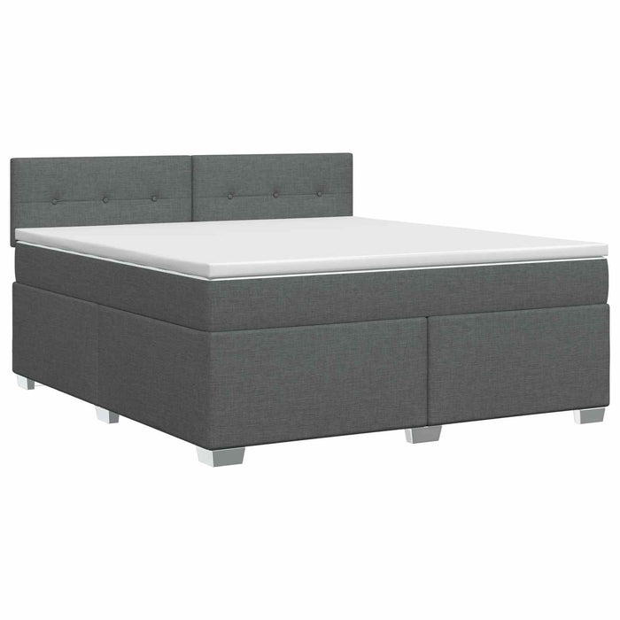 Pat boxspring cu saltea Gri închis 180 x 200 cm Țesătură WALTI