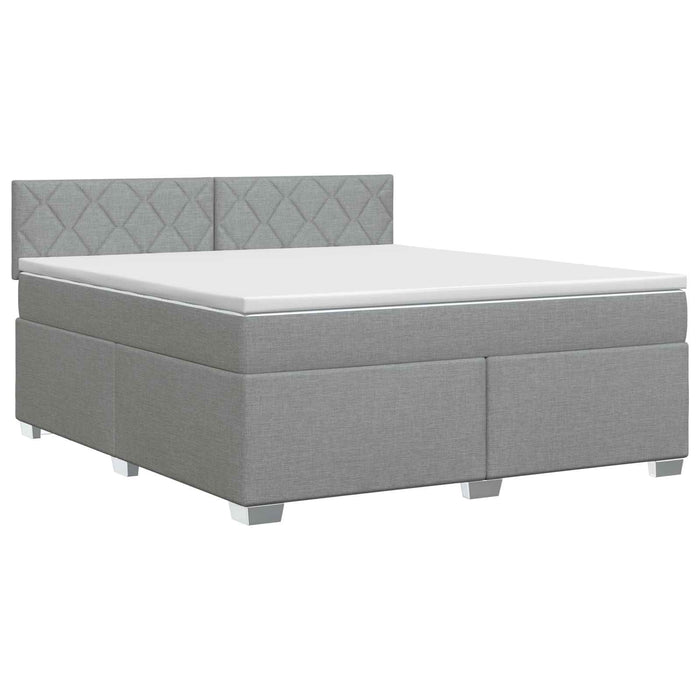 Pat boxspring cu saltea Gri deschis 180 x 200 cm Țesătură - WALTI WALTI