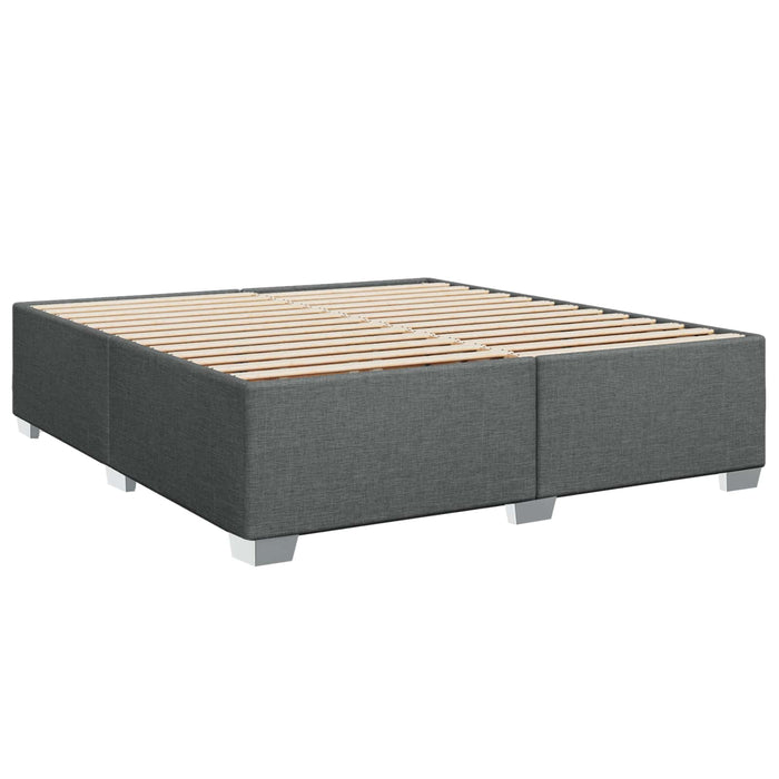 Pat boxspring cu saltea Gri închis 180 x 200 cm Țesătură WALTI
