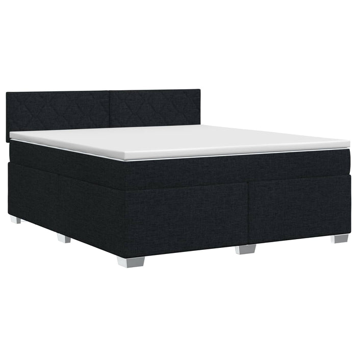 Pat boxspring cu saltea Negru 180 x 200 cm Țesătură - WALTI WALTI