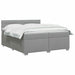 Pat boxspring cu saltea Gri deschis 200 x 200 cm Țesătură - WALTI WALTI