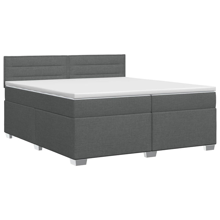 Pat boxspring cu saltea Gri închis 200 x 200 cm Țesătură - WALTI WALTI