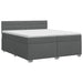 Pat boxspring cu saltea Gri închis 200 x 200 cm Țesătură - WALTI WALTI