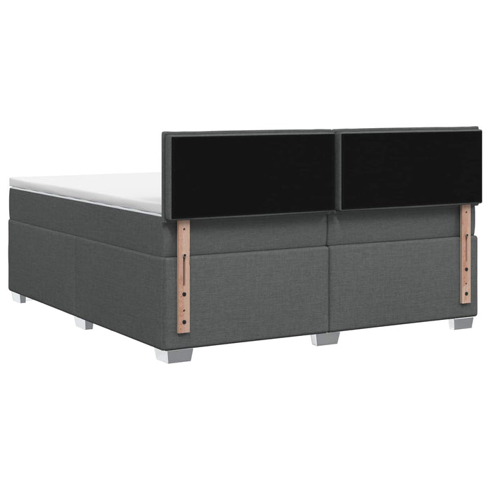 Pat boxspring cu saltea Gri închis 200 x 200 cm Țesătură - WALTI WALTI