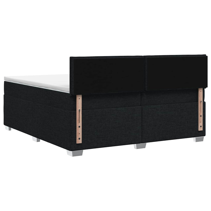 Pat boxspring cu saltea Negru 200 x 200 cm Țesătură WALTI