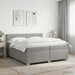 Pat boxspring cu saltea Gri deschis 200 x 200 cm Țesătură - WALTI WALTI