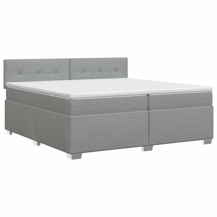 Pat boxspring cu saltea Gri deschis 200 x 200 cm Țesătură - WALTI WALTI