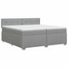 Pat boxspring cu saltea Gri deschis 200 x 200 cm Țesătură - WALTI WALTI