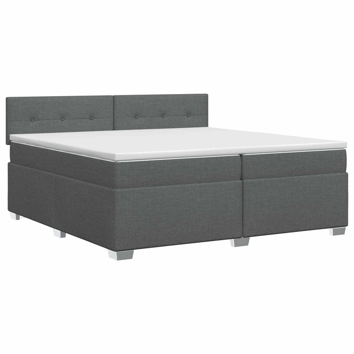 Pat boxspring cu saltea Gri închis 200 x 200 cm Țesătură - WALTI WALTI