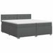 Pat boxspring cu saltea Gri închis 200 x 200 cm Țesătură - WALTI WALTI