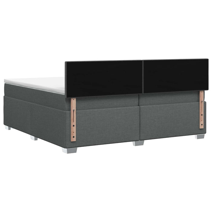 Pat boxspring cu saltea Gri închis 200 x 200 cm Țesătură - WALTI WALTI