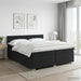 Pat boxspring cu saltea Negru 200 x 200 cm Țesătură - WALTI WALTI