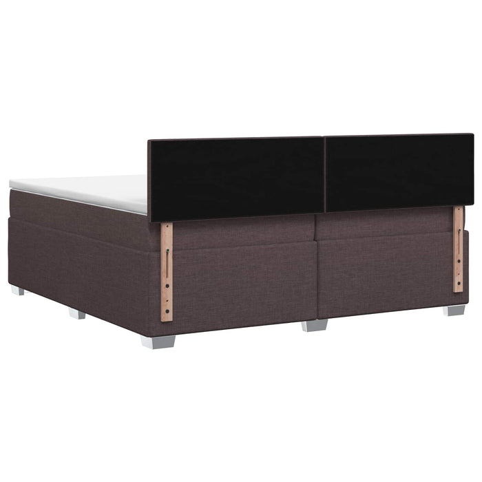 Pat boxspring cu saltea Maro închis 200 x 200 cm Țesătură - WALTI WALTI