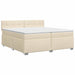 Pat boxspring cu saltea cu headboard Crem 200 x 200 cm Țesătură - WALTI WALTI