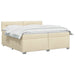 Pat boxspring cu saltea cu headboard Crem 200 x 200 cm Țesătură - WALTI WALTI