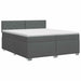 Pat boxspring cu saltea Gri închis 200 x 200 cm Țesătură - WALTI WALTI