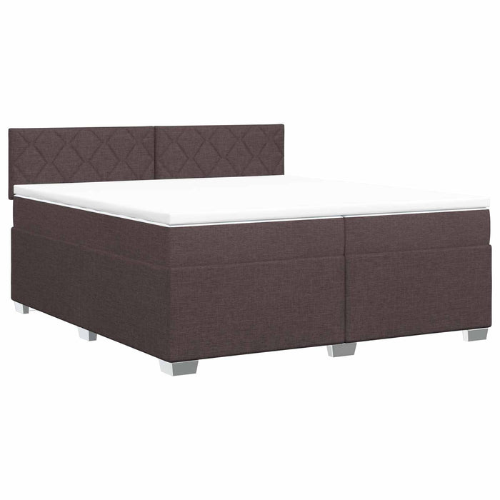 Pat boxspring cu saltea Maro închis 200 x 200 cm Țesătură - WALTI WALTI