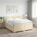 Pat boxspring cu saltea cu headboard Crem 200 x 200 cm Țesătură - WALTI WALTI