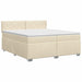 Pat boxspring cu saltea cu headboard Crem 200 x 200 cm Țesătură - WALTI WALTI