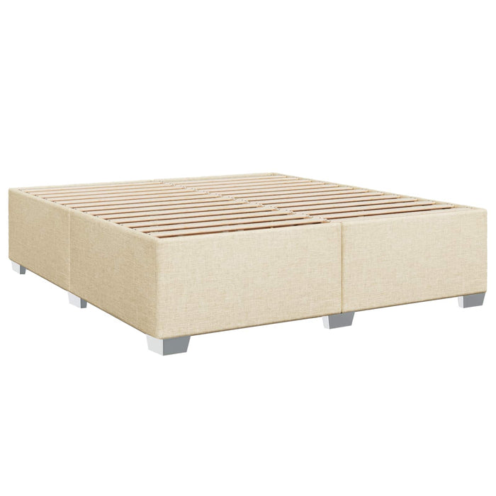 Pat boxspring cu saltea cu headboard Crem 200 x 200 cm Țesătură - WALTI WALTI