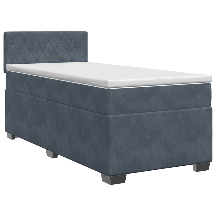 Pat boxspring cu saltea Gri închis 80 x 200 cm Catifea - WALTI WALTI