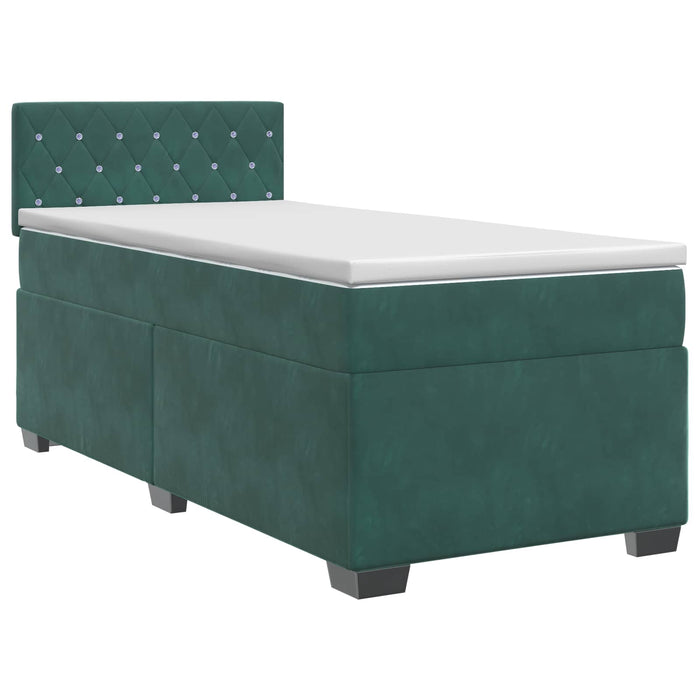Pat boxspring cu saltea Verde închis 80 x 200 cm Catifea - WALTI WALTI