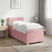 Pat boxspring cu saltea cu headboard Roz 100 x 200 cm Catifea - WALTI WALTI