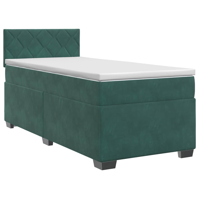 Pat boxspring cu saltea Verde închis 80 x 200 cm Catifea WALTI